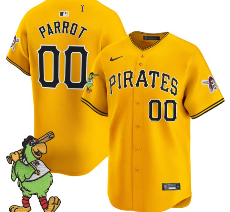 Pirate Parrot Jersey 00 Pittsburgh Pirates Pirate Parrot Patch Premier Limited Stitched Gold