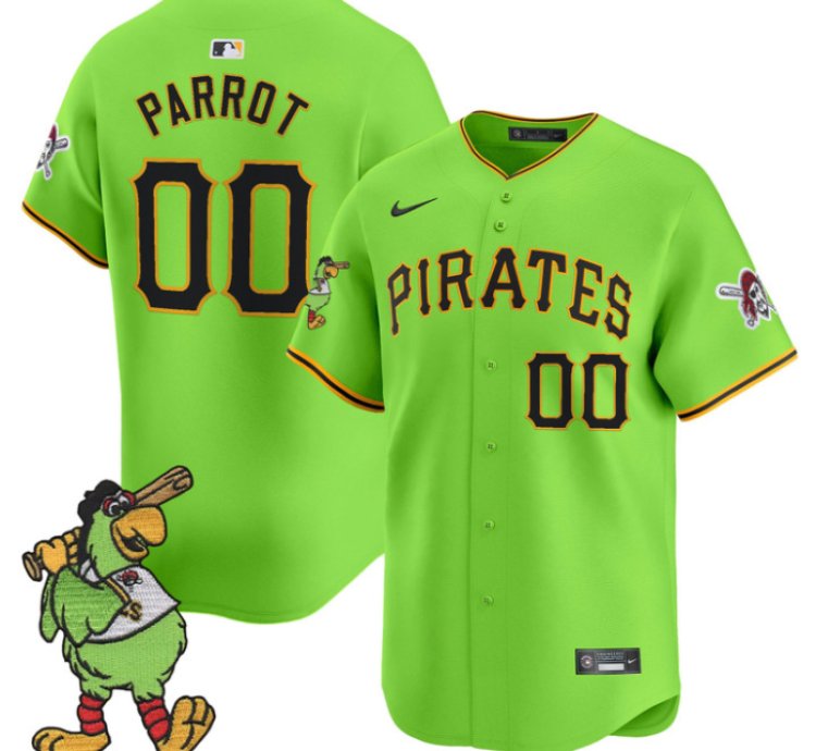 Pirate Parrot Jersey 00 Pittsburgh Pirates Pirate Parrot Patch Premier Limited Stitched Green