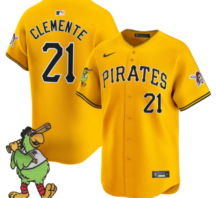 Roberto Clemente Jersey 21 Pittsburgh Pirates Pirate Parrot Patch Premier Limited Stitched Gold