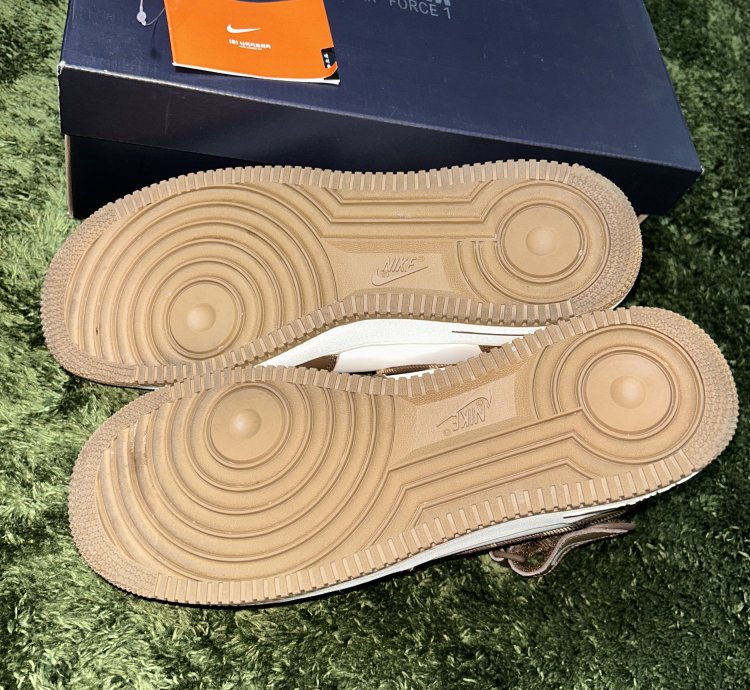 Us 11 Nike Air Force 1 Mid Cacao Brown Plaid Swoosh