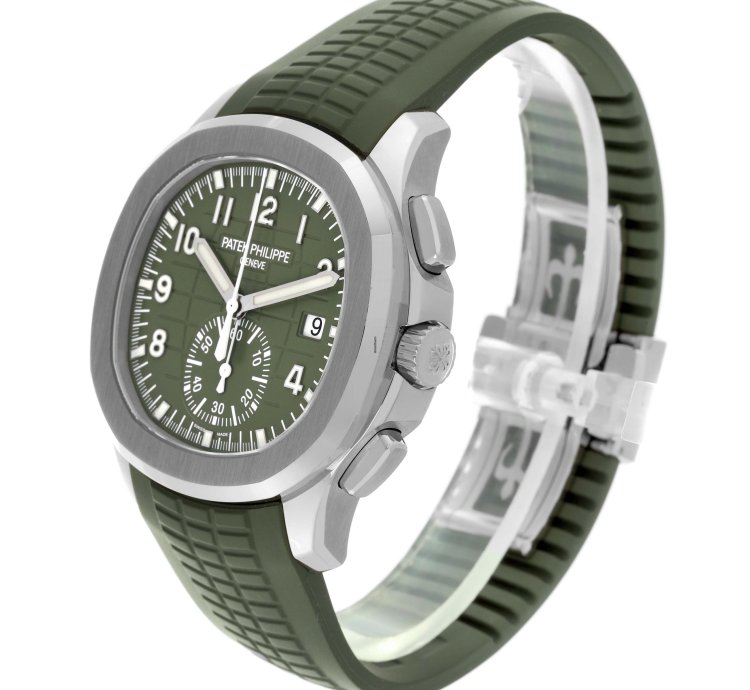 Patek Philippe Aquanaut White Gold Rubber Strap Mens Watch 5968g Box Papers