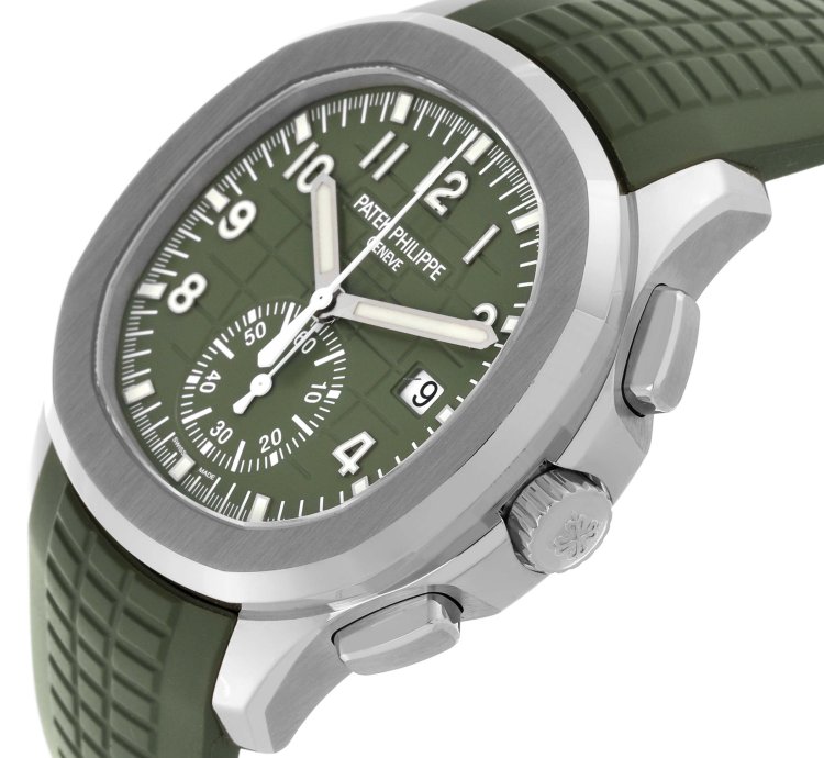 Patek Philippe Aquanaut White Gold Rubber Strap Mens Watch 5968g Box Papers