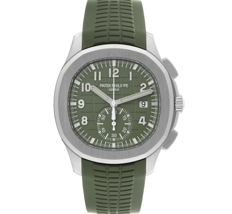Patek Philippe Aquanaut White Gold Rubber Strap Mens Watch 5968g Box Papers