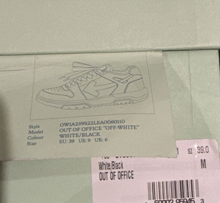 Us 9 Off-white Out Of Office White Black Ooo 39 Low Logo