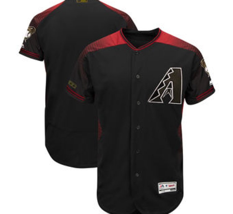 Arizona Diamondbacks Majestic Black 2018 Memorial Day Collection Flex Base Team Custom Jersey