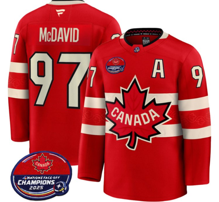 Men Connor Mcdavid Jersey 97 Canada 4 Nations Face-off 2025 Champions V2 Red