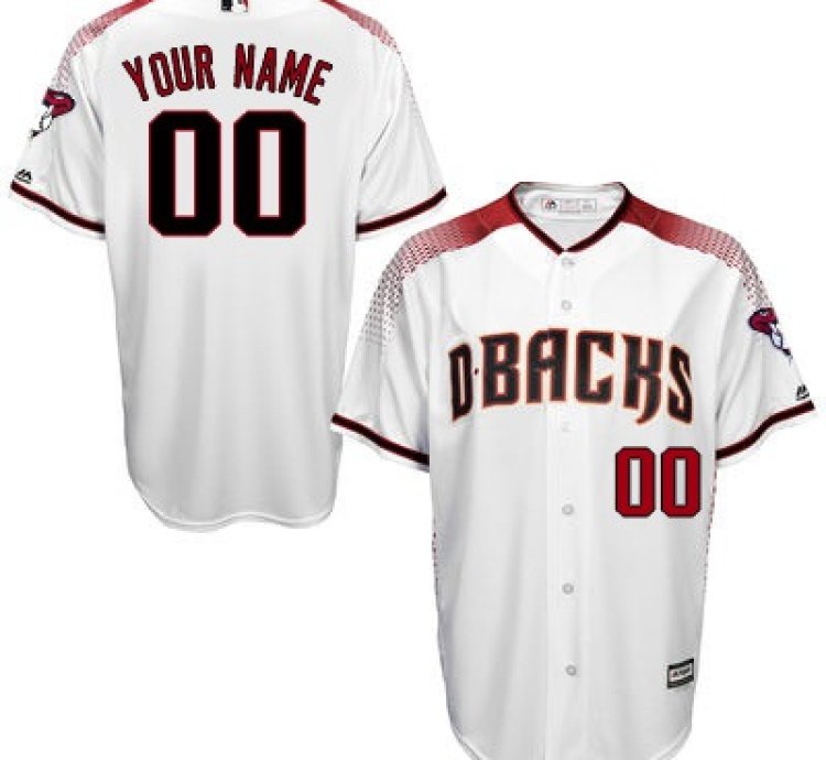 Arizona Diamondbacks Majestic White Brick Cool Base Custom Jersey