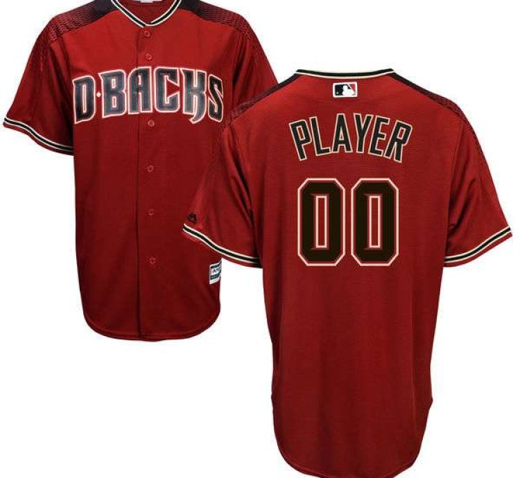 Arizona Diamondbacks Red With Brick Customized Majestic Mlb Collection Jersey