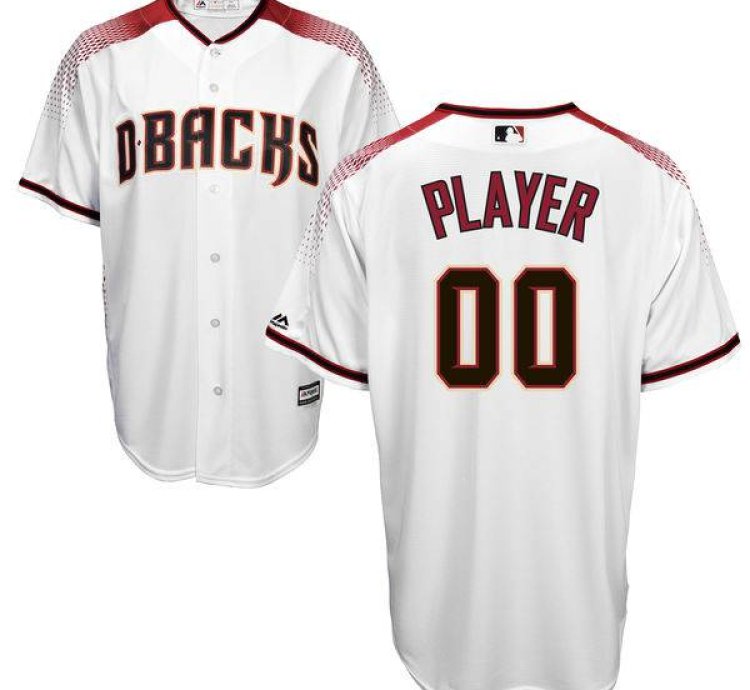 Arizona Diamondbacks White With Brick Customized Majestic Mlb Collection Jersey
