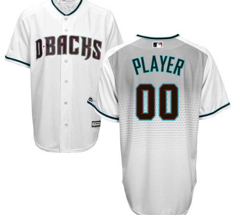 Arizona Diamondbacks White With Capri Customized Majestic Mlb Collection Jersey