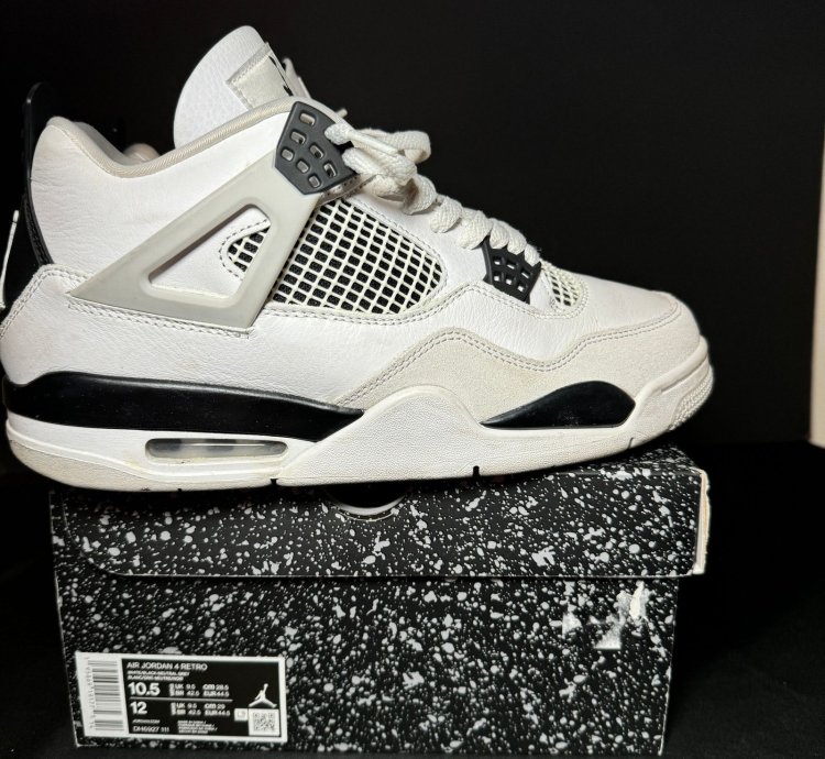 Size 10 5 - Air Jordan 4 Retro Military Black Men Shoes