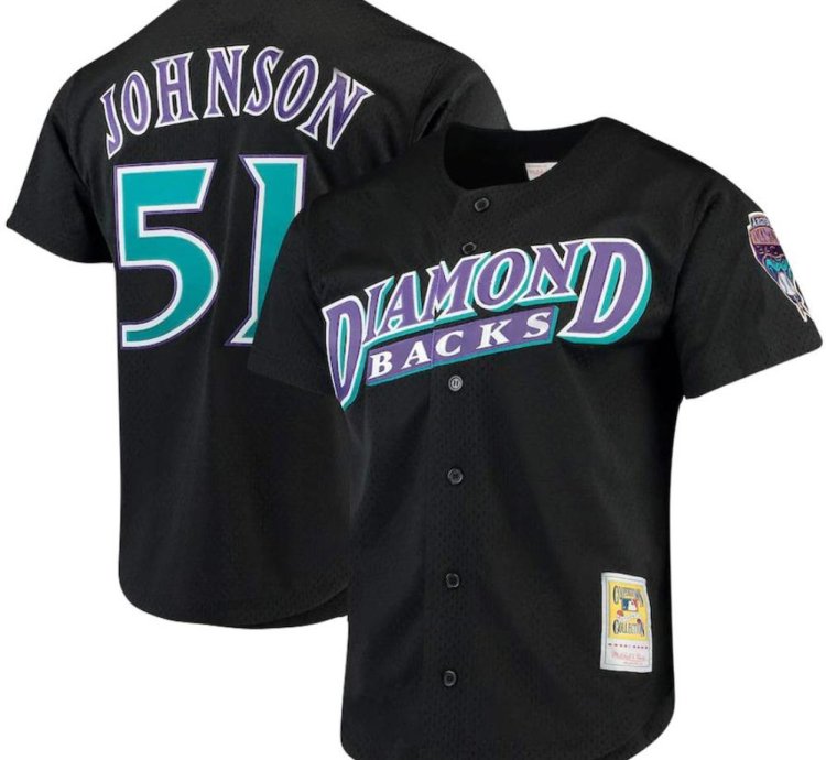 Arizona Diamondbacks Randy Johnson Black Throwback Mesh Jersey