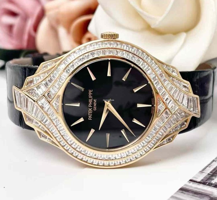 Patek Philippe Calatrava Diamond Rose Gold Mechanical Watch 34mm Calatrava 4895r