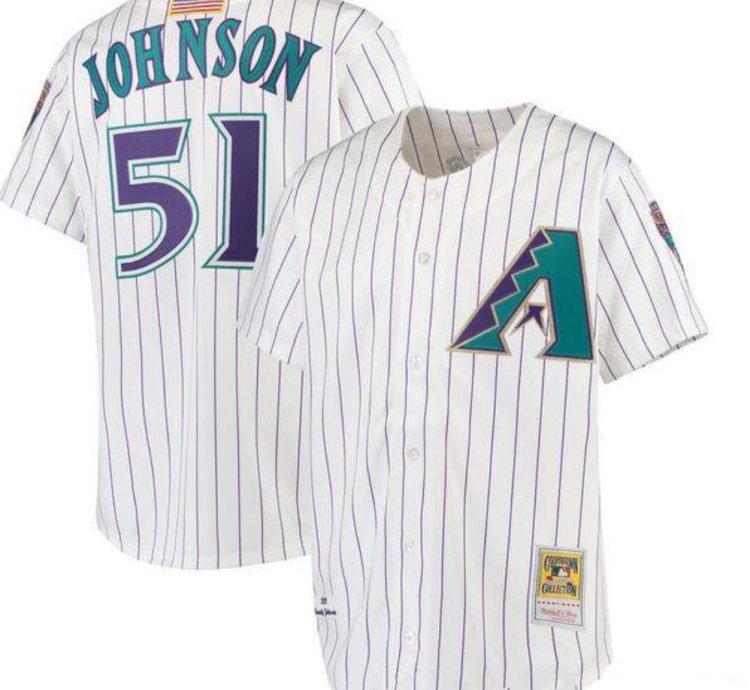 Arizona Diamondbacks Randy Johnson White 2001 Throwback Jersey