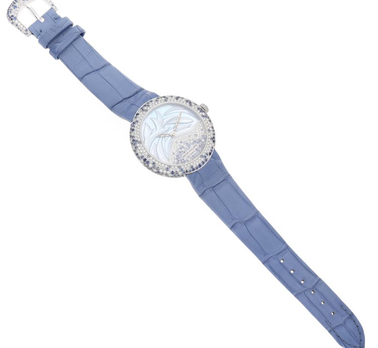 Patek Philippe Calatrava Haute Joaillerie White Gold Mother Of Pearl Diamond Sapphire Ladies Watch 4899