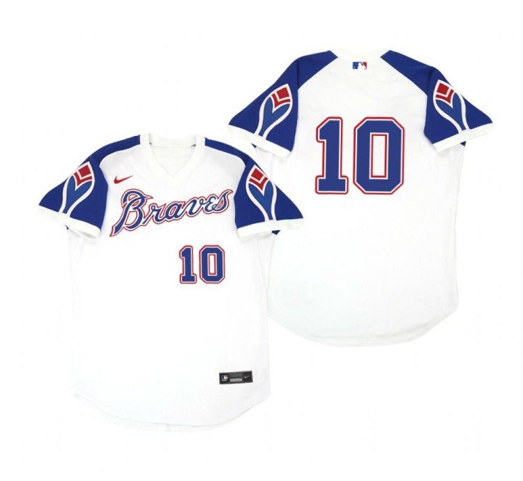 Atlanta Braves Chipper Jones White Throwback Jersey