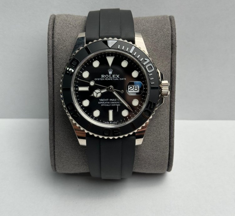 Rolex Yacht-master 42 White Gold 42mm Black Dial Oysterflex