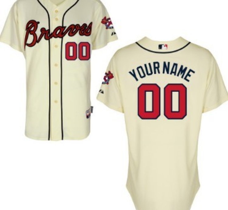 Atlanta Braves Customized Cream Jersey