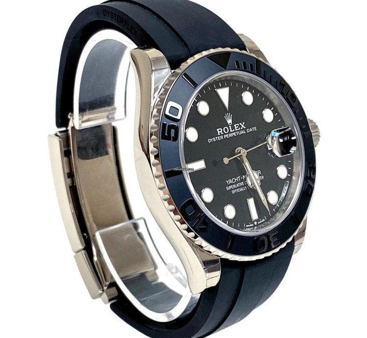 Rolex Yacht-master 42 White Gold Yacht-master 42 Watch - Black Dial - Oysterflex Strap