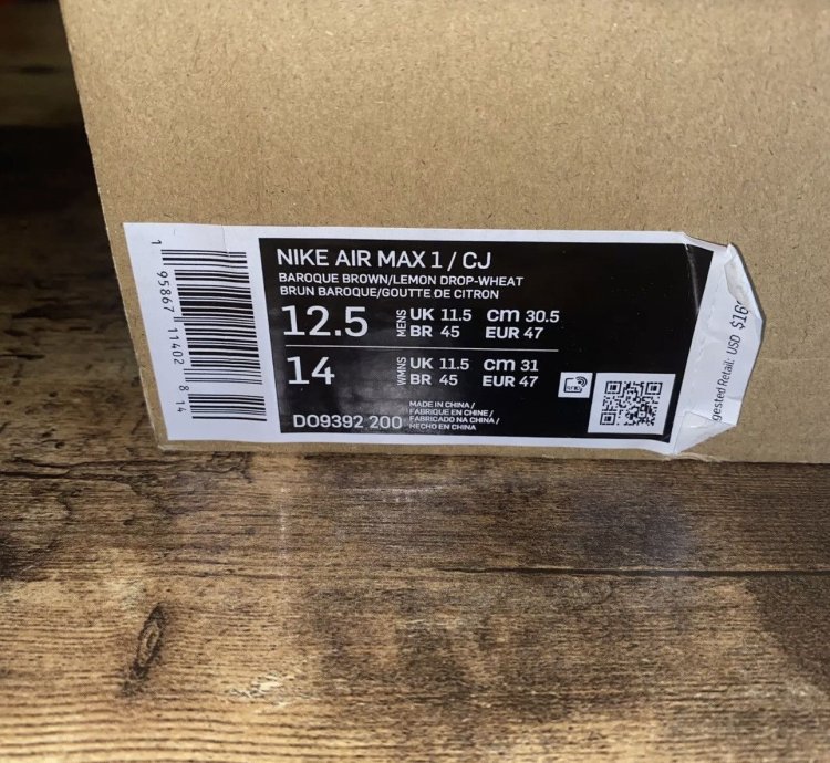 Size 12 5 - Travis Scott Nike Air Max 1 Baroque Brown