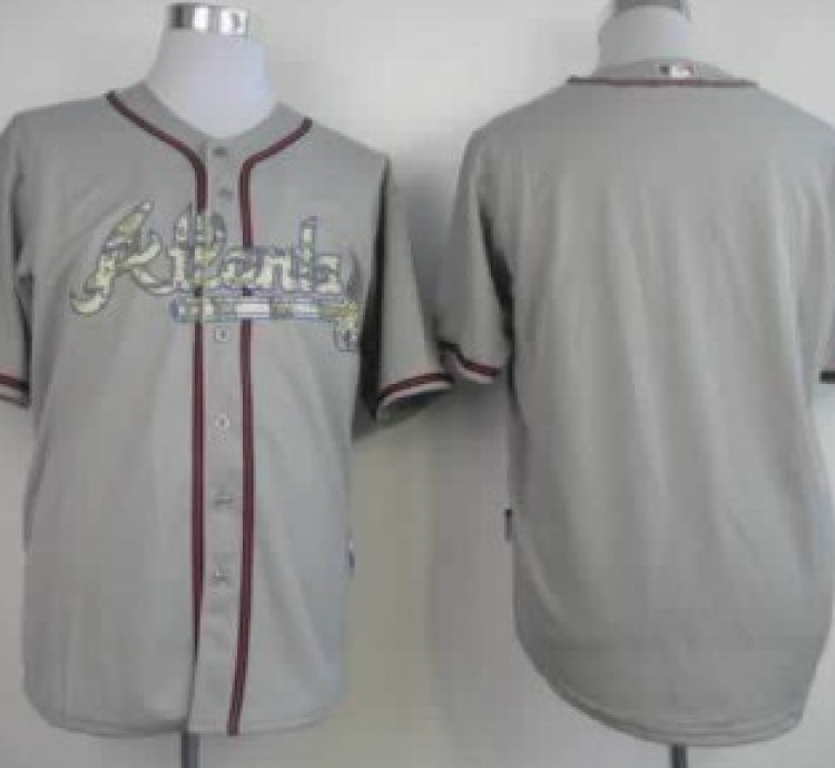 Atlanta Braves Customized Gray With Camo Jersey