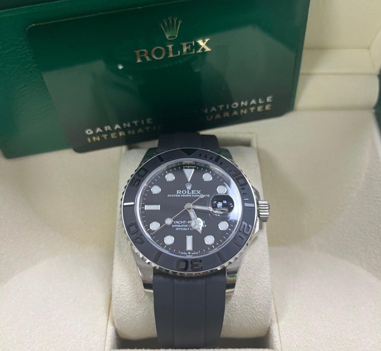 Rolex Yacht-master 42 White Gold Yacht-master 42 Watch - Black Dial - Oysterflex Strap Reference 226659