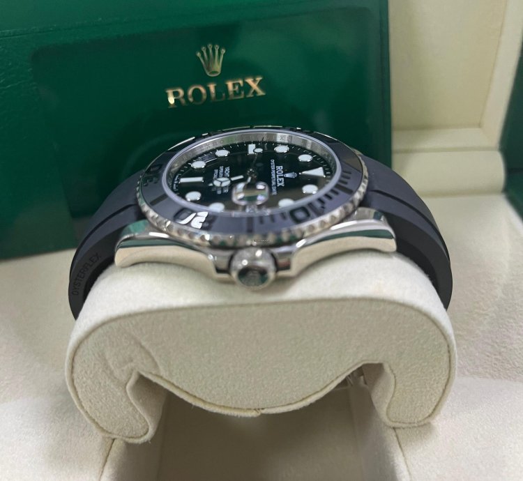 Rolex Yacht-master 42 White Gold Yacht-master 42 Watch - Black Dial - Oysterflex Strap Reference 226659