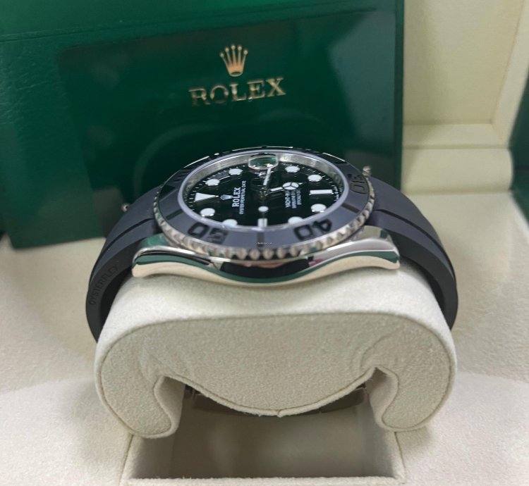Rolex Yacht-master 42 White Gold Yacht-master 42 Watch - Black Dial - Oysterflex Strap Reference 226659