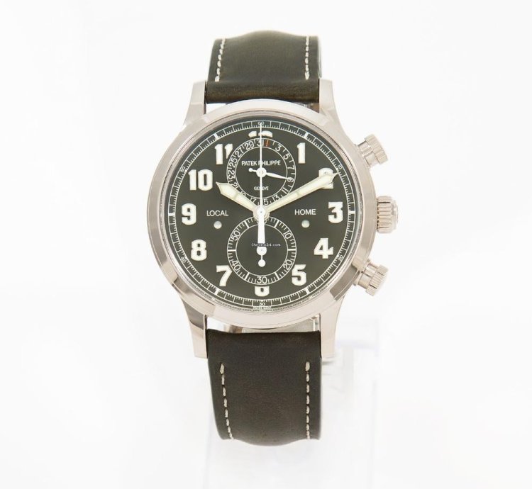 Patek Philippe Calatrava Pilot Travel Time Chronograph 11 2023 Top Condition Box Papers Vat