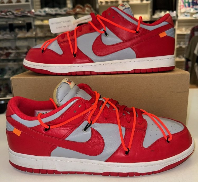 Size 15 - Nike Dunk Low Off-white University Red 2019