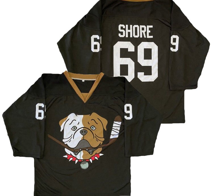 Mens Tronx Bulldogs Black Shore 69 Tv Series Hockey Jerseys