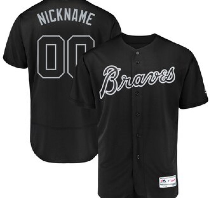 Atlanta Braves Majestic 2019 Players Weekend Flex Base Roster Custom Black Jersey