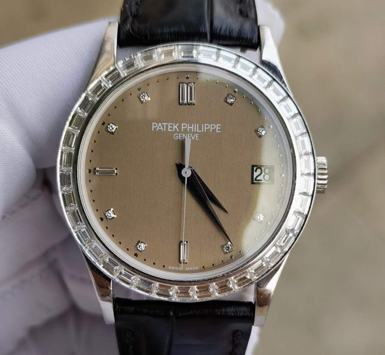 Patek Philippe Calatrava Platinum Diamond Automatic Watch 38mm Calatrava Pt950 5298p-001