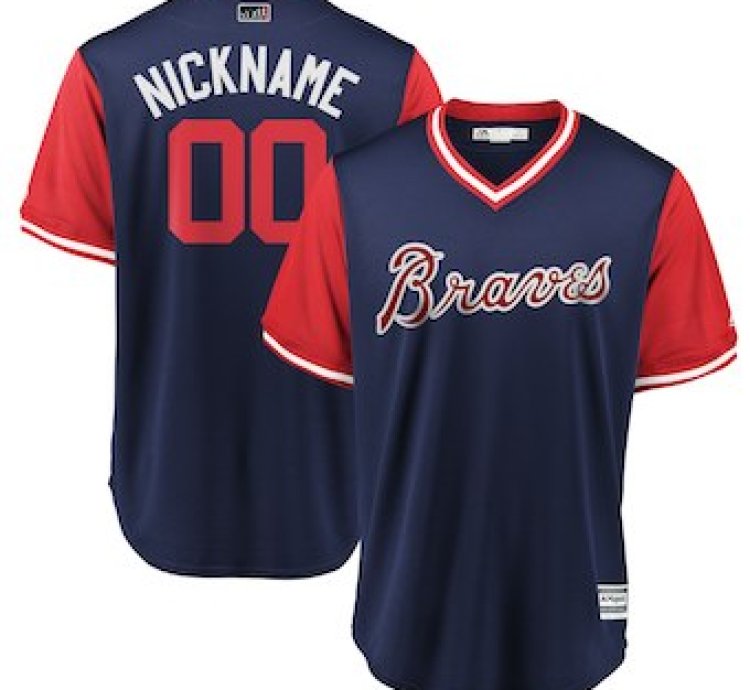 Atlanta Braves Majestic Navy 2018 Players Weekend Cool Base Custom Jersey