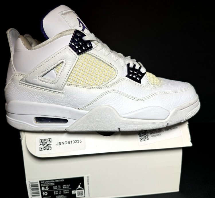 Size 8 5 - Air Jordan 4 Retro Purple Metallic Men Shoes