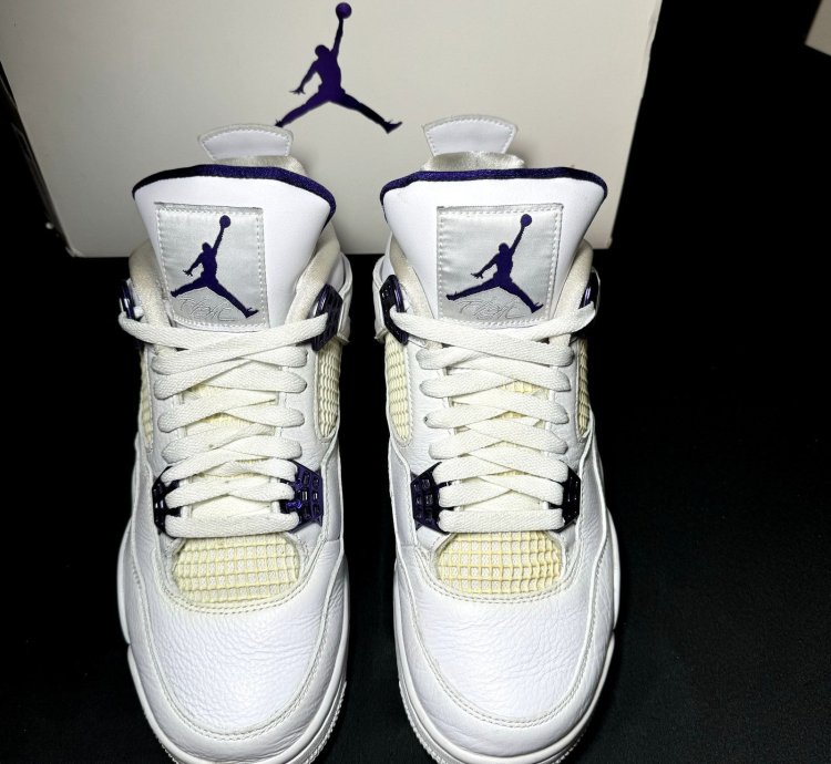 Size 8 5 - Air Jordan 4 Retro Purple Metallic Men Shoes