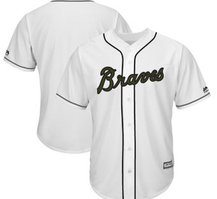 Atlanta Braves Majestic White 2018 Memorial Day Cool Base Team Custom Jersey