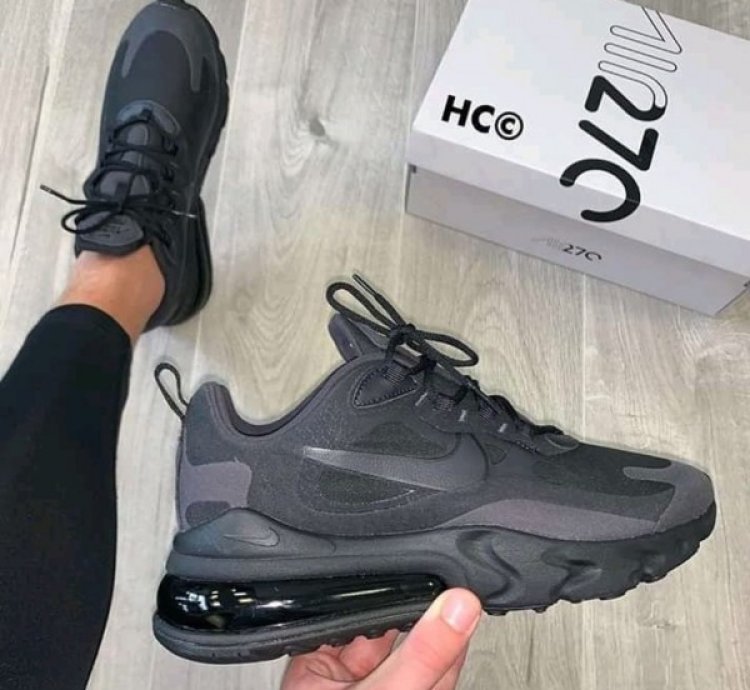 Nike Air Max 270 React Triple Black Running Shoes