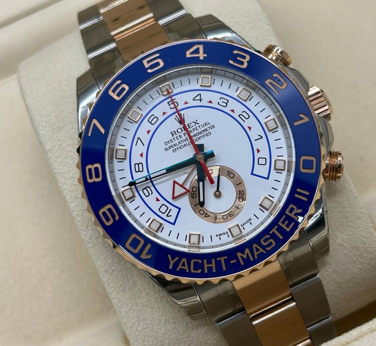 Rolex Yacht-master Ii 18 Kt Rose Gold Steel - Ref 116681 - New Stickers 2016