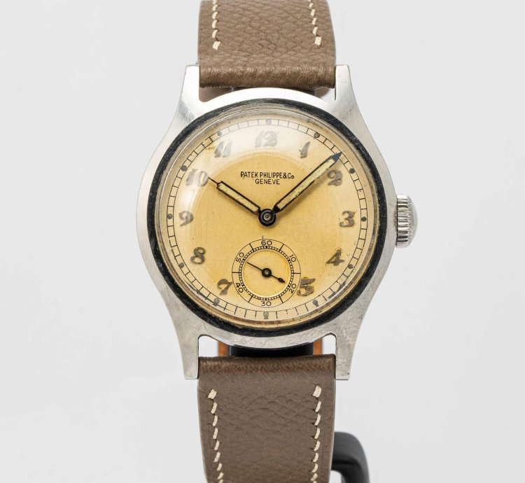 Patek Philippe Calatrava Ref 565 Vintage 1944 Calatrava With Radium Breguet Numeral Dial Stainless Steel 36mm