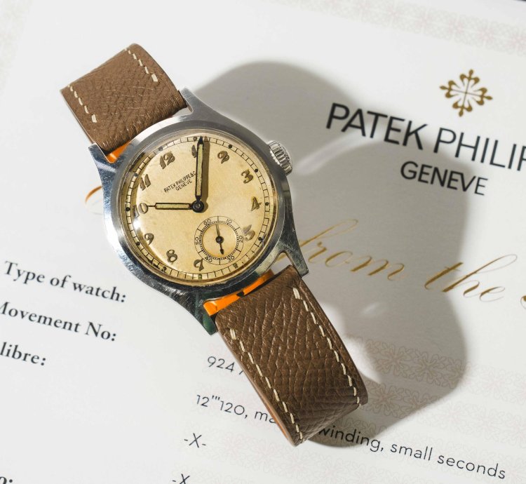 Patek Philippe Calatrava Ref 565 Vintage 1944 Calatrava With Radium Breguet Numeral Dial Stainless Steel 36mm