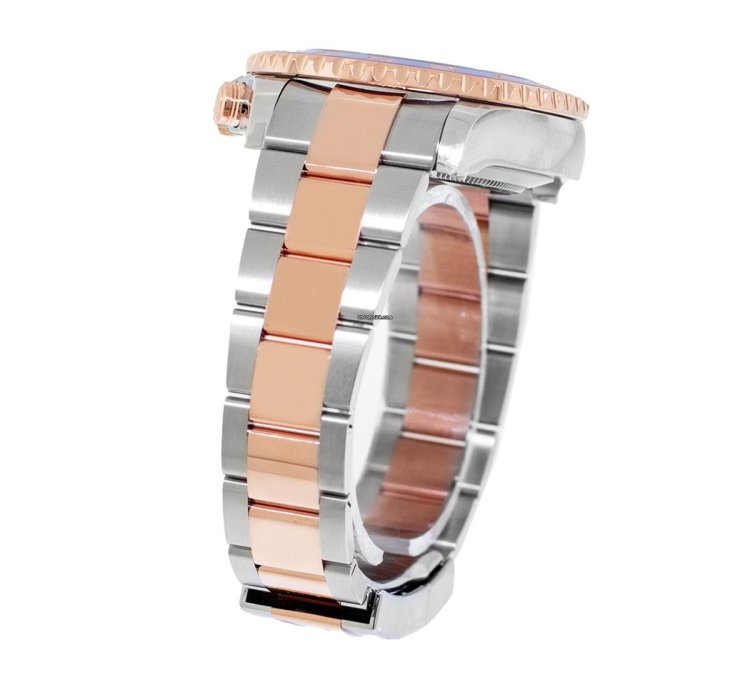 Rolex Yacht-master Ii 44mm 18k Rose Gold Steel White Dial Blue Bezel 116681