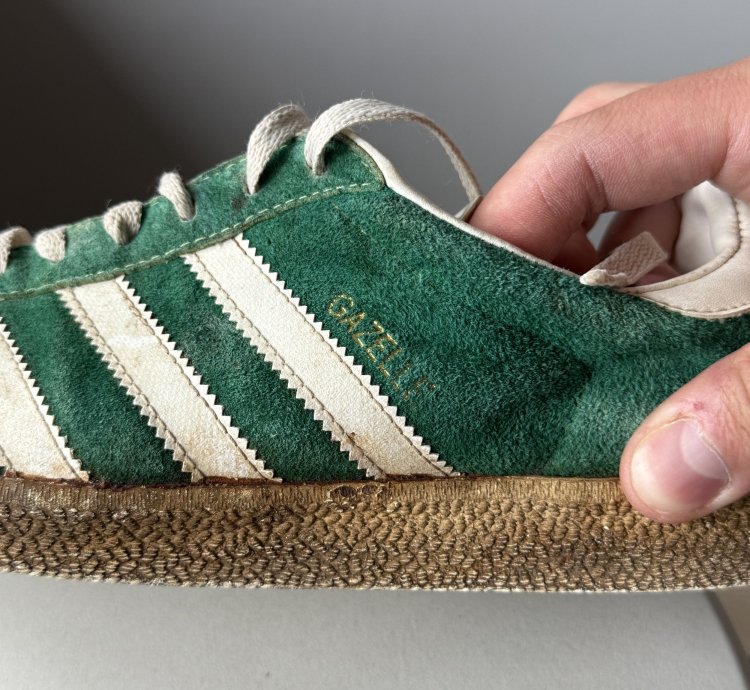 Vintage 1992 Adidas Gazelle Green Suede Sneakers Shoes Rare