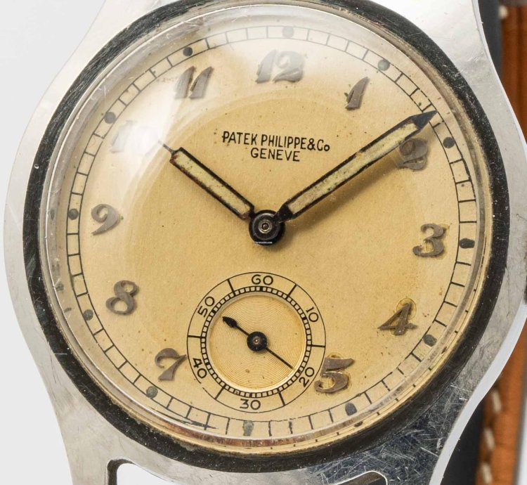 Patek Philippe Calatrava Ref 565 Vintage 1944 Calatrava With Radium Breguet Numeral Dial Stainless Steel 36mm