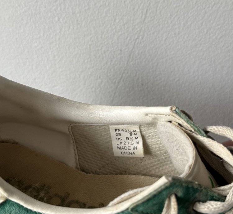 Vintage 1992 Adidas Gazelle Green Suede Sneakers Shoes Rare