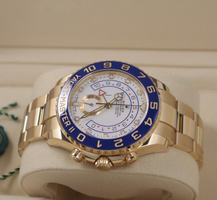Rolex Yacht-master Ii 44mm Mercedes Hands 18k Yellow Gold Unworn In Stock