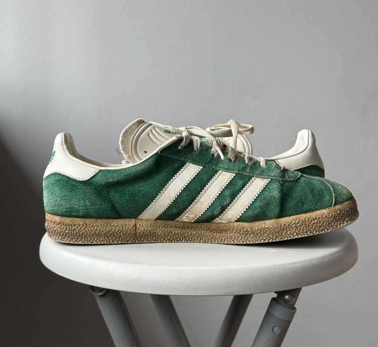 Vintage 1992 Adidas Gazelle Green Suede Sneakers Shoes Rare