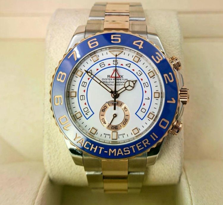 Rolex Yacht-master Ii 44mm Steel 18k Rose Gold Watch 116681 New 2024