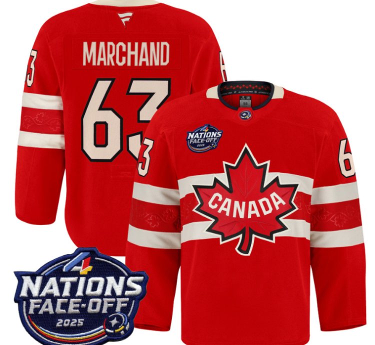 Men Brad Marchand Jersey 63 Canada 4 Nations Face-off 2025 Pro Stitched Red