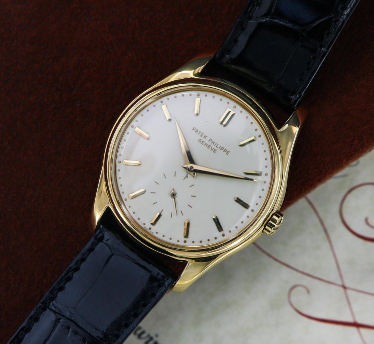Patek Philippe Calatrava Vintage Calatrava Ref 2526 18kt Yellow Gold Mark Enamel Dial From Year 1955